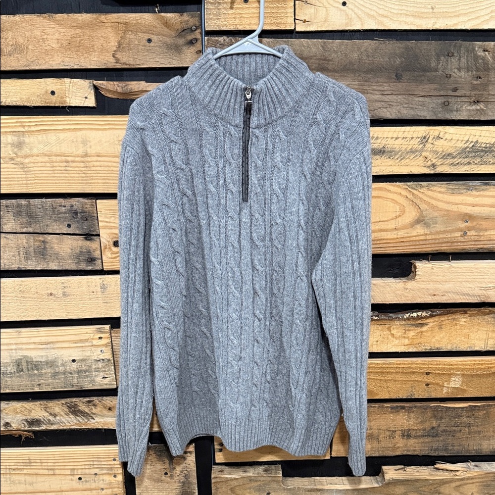 Daniele Blasi Men’s Fisherman‎ Grey 1/4 Zip Wool Blend Made In Italy Sweater
